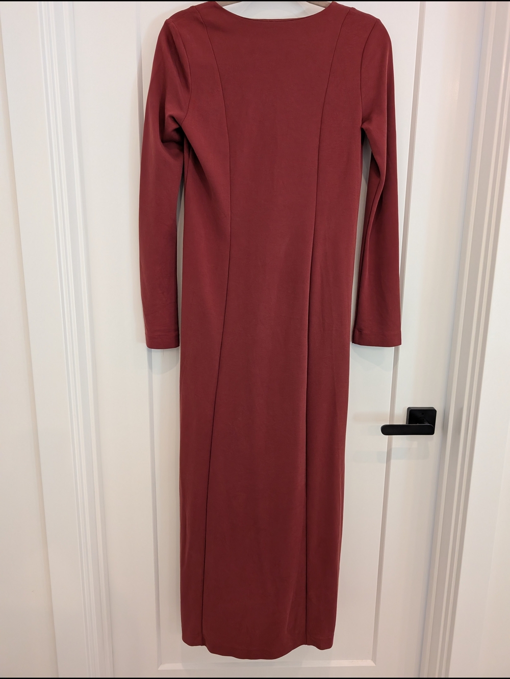 H&M Brick Red V-Neck Long Sleeve Maxi Dress - Picture 5 of 6